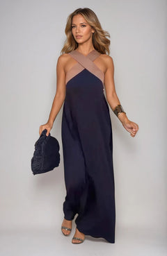 Nicola - Stylish Crossover Neckline Dress
