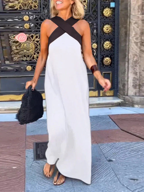 Nicola - Stylish Crossover Neckline Dress