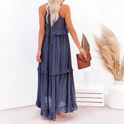 Lana - Chic Ruffle Trim Sleeveless Dress