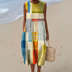 Iris - Vibrant Geometric Summer Dress