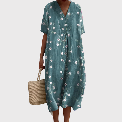 Lucy - Soft Meadow Ditsy Midi Dress