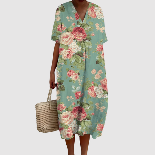 Lillian - Vintage Bloom Midi Dress