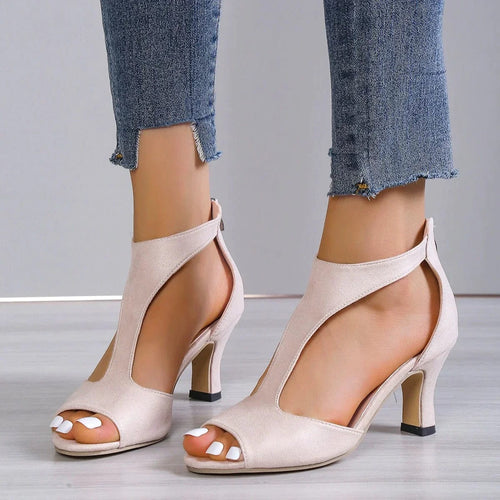 Bellia - Chic Back Zipper Stiletto Sandals
