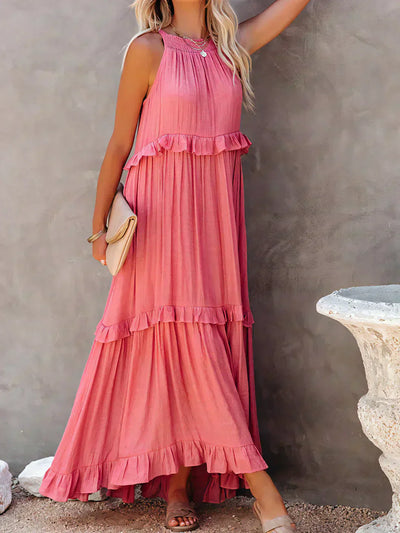 Lana - Chic Ruffle Trim Sleeveless Dress