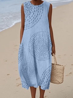 Georgia - Casual Printed Round Neck Sleeveless Dress