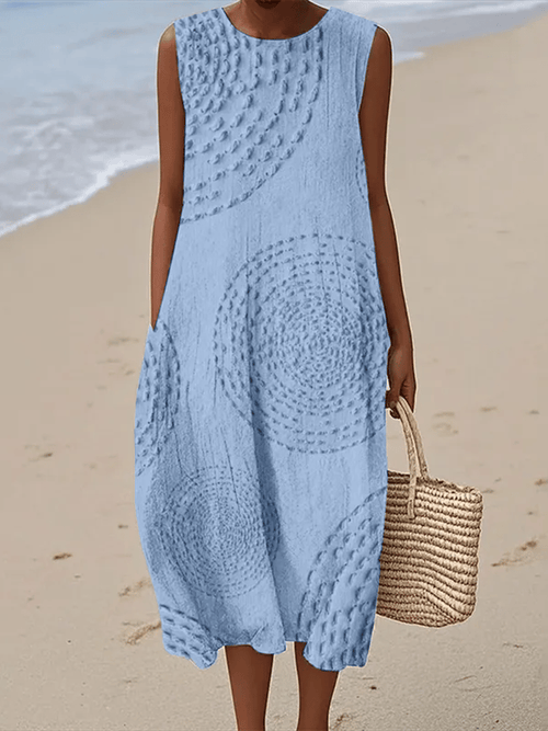 Georgia - Casual Printed Round Neck Sleeveless Dress