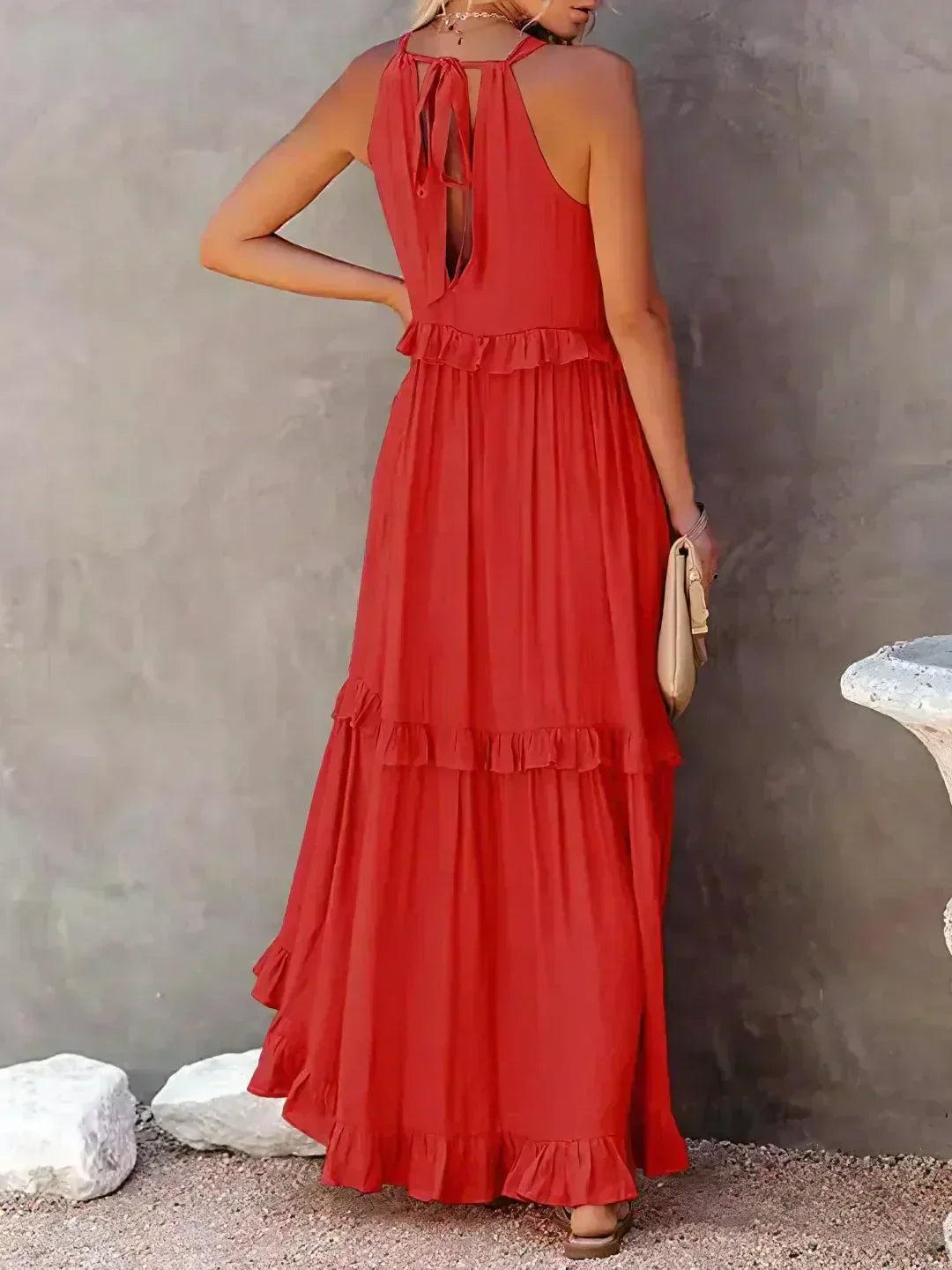 Lana - Chic Ruffle Trim Sleeveless Dress