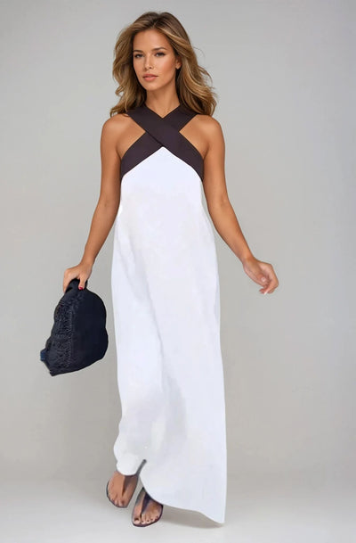 Nicola - Stylish Crossover Neckline Dress
