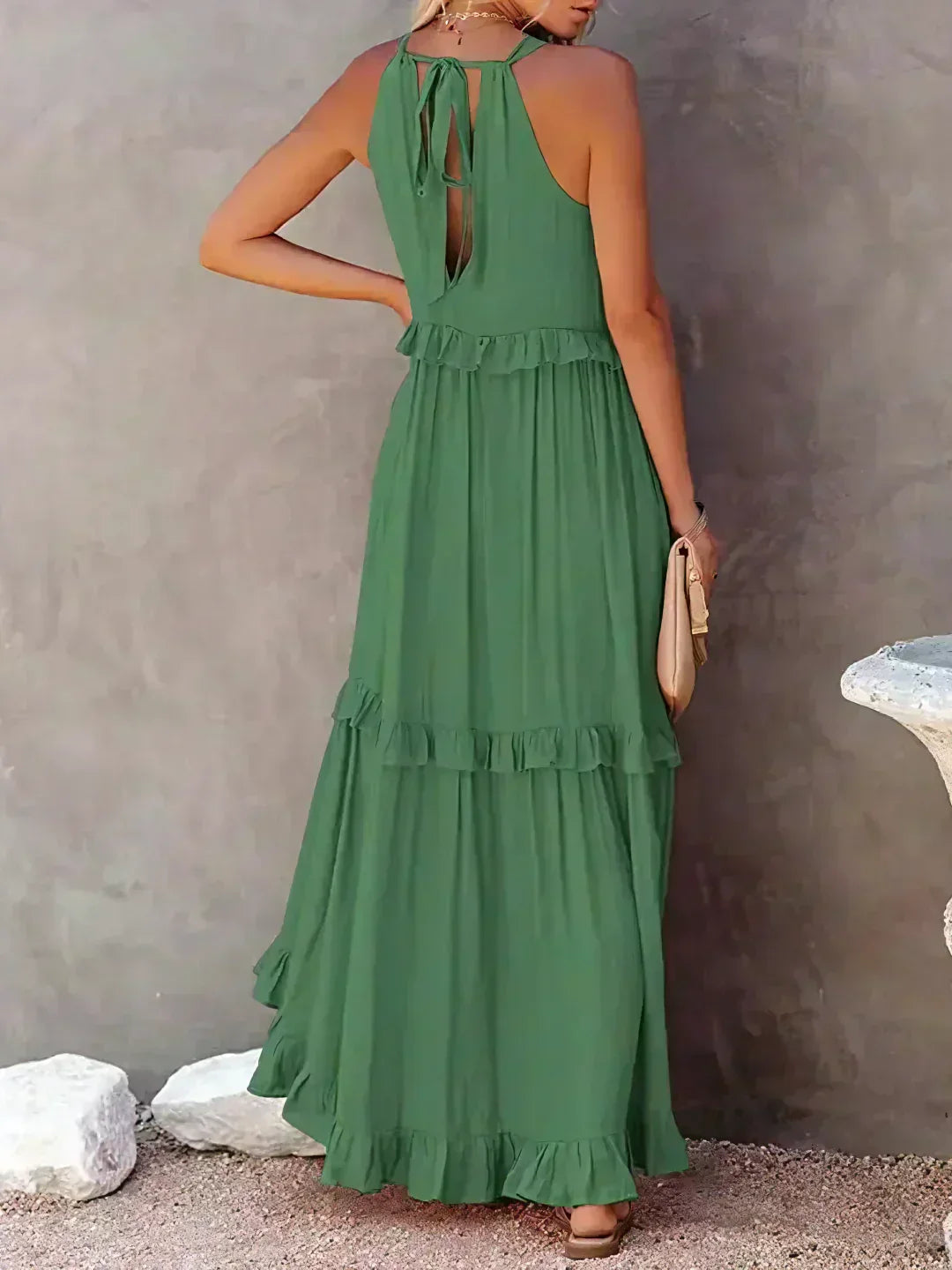 Lana - Chic Ruffle Trim Sleeveless Dress