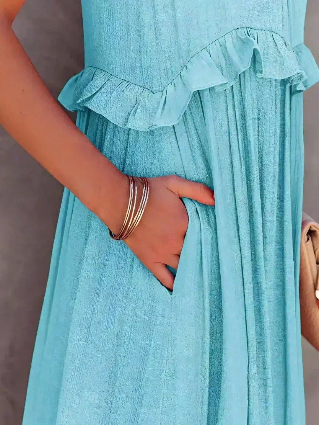 Lana - Chic Ruffle Trim Sleeveless Dress