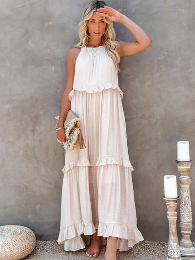 Lana - Chic Ruffle Trim Sleeveless Dress