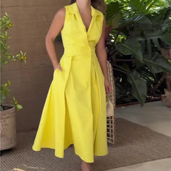 Ava - Midi Dress with V-Neck