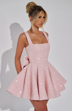 Emma - Sequins Bow Backless Mini Dress