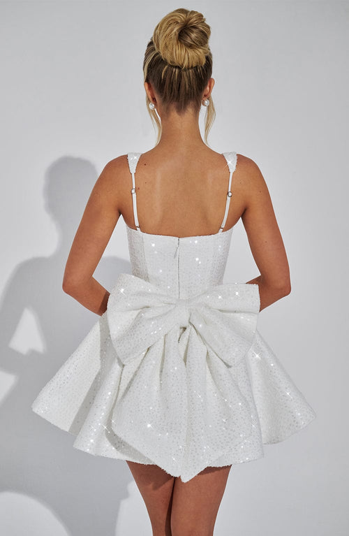 Emma - Sequins Bow Backless Mini Dress