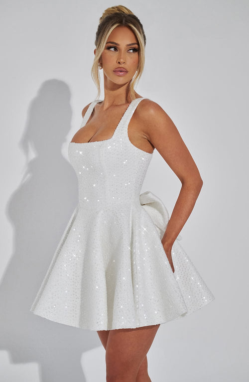 Emma - Sequins Bow Backless Mini Dress