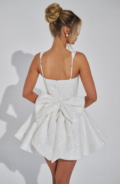Emma - Sequins Bow Backless Mini Dress