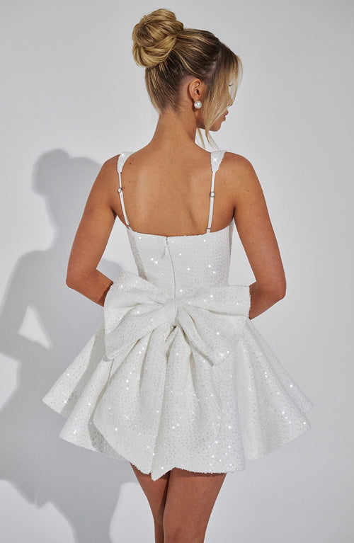 Emma - Sequins Bow Backless Mini Dress