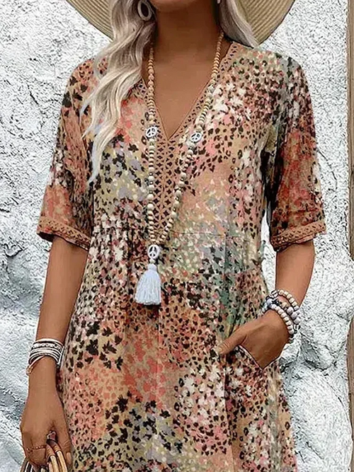 Dalia - Vibrant Midi Dress with Pockets