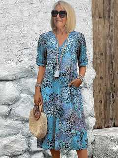 Dalia - Vibrant Midi Dress with Pockets