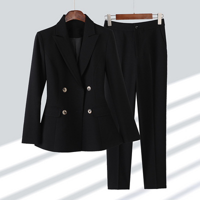 Alena - Classic 4-Button Blazer with Matching Pants Set