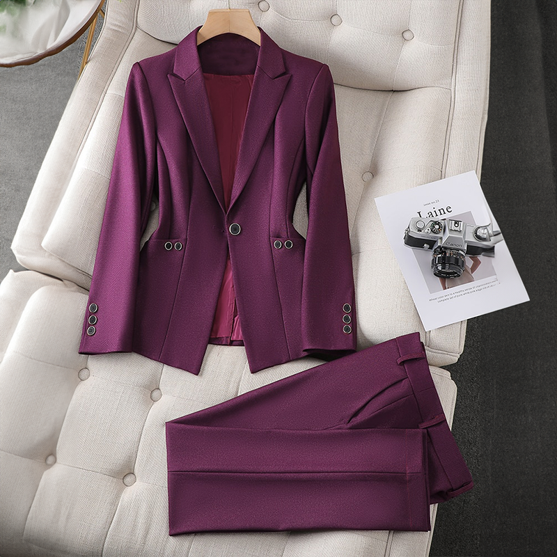 Rianne - Women’s Plain Blazer and Pants Set