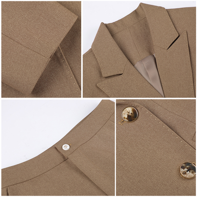 Alena - Classic 4-Button Blazer with Matching Pants Set