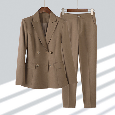 Alena - Classic 4-Button Blazer with Matching Pants Set