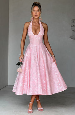 Ava - Chic V-Neck Backless Dress