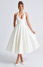 Ava - Chic V-Neck Backless Dress