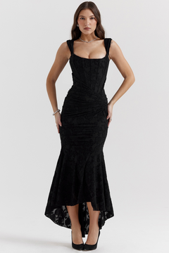 Evelyn - Elegant Slim Cut Lace Maxi Dress