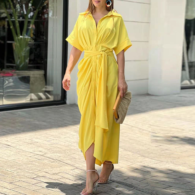 Alexia - High-Waist Flounce Collar Dress