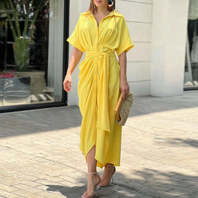 Alexia - High-Waist Flounce Collar Dress