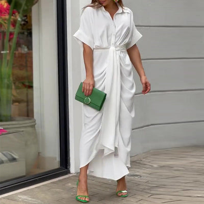 Alexia - High-Waist Flounce Collar Dress