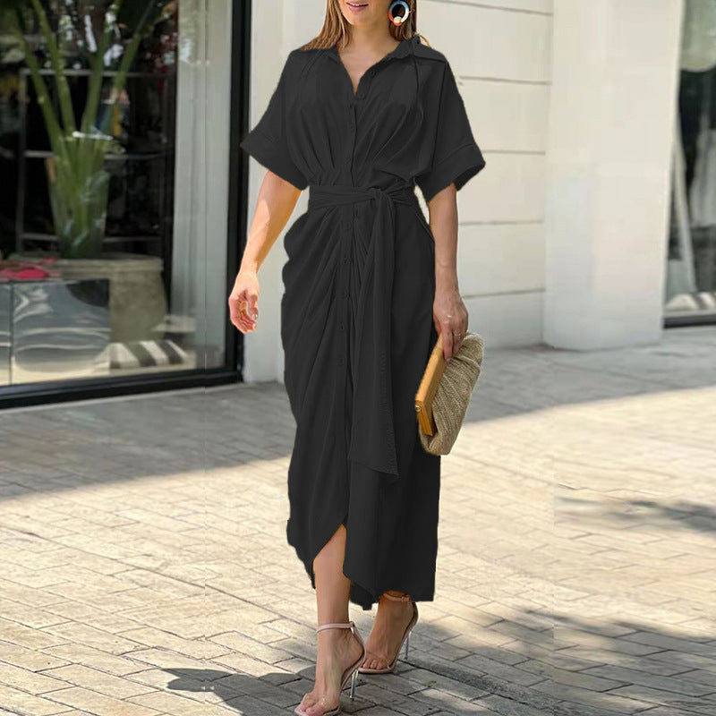 Alexia - High-Waist Flounce Collar Dress