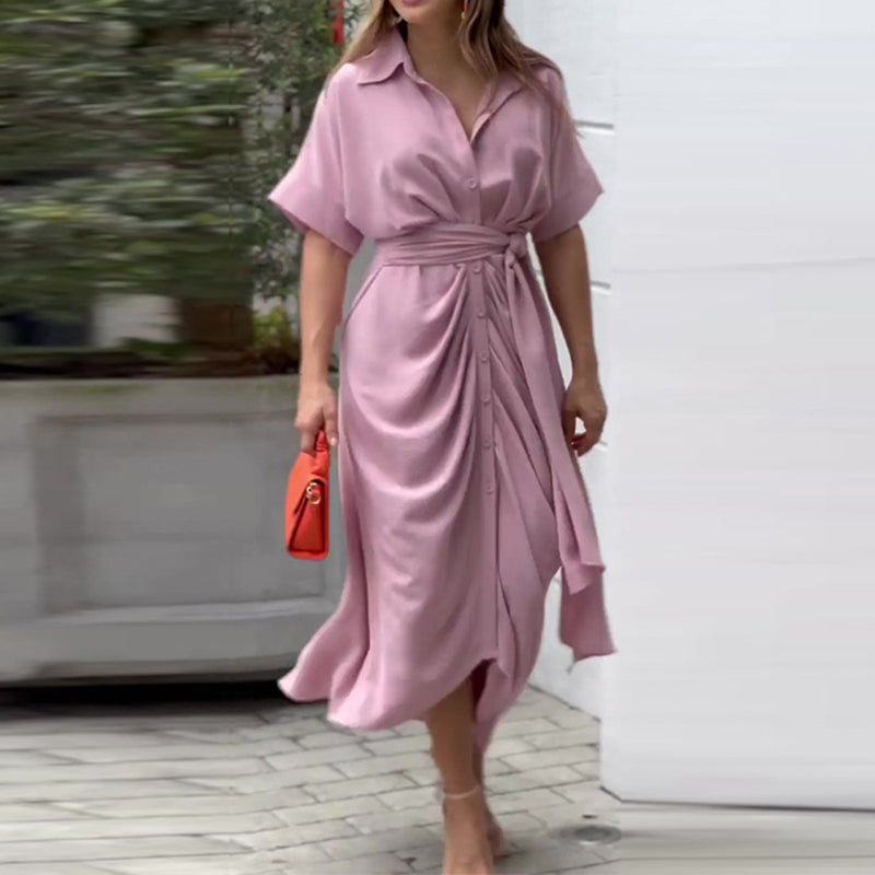 Alexia - High-Waist Flounce Collar Dress
