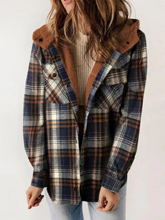 Wanda - Cozy Plaid Fleece-Lined Jacket