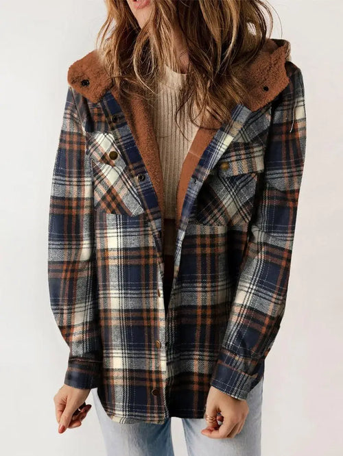 Wanda - Cozy Plaid Fleece-Lined Jacket