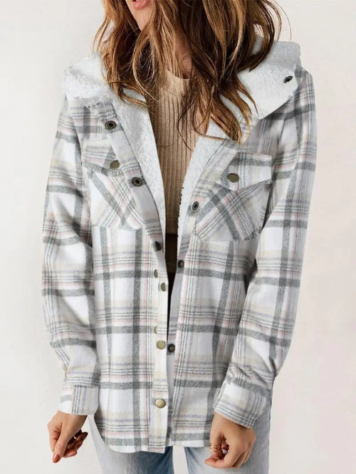 Wanda - Cozy Plaid Fleece-Lined Jacket
