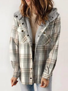 Wanda - Cozy Plaid Fleece-Lined Jacket
