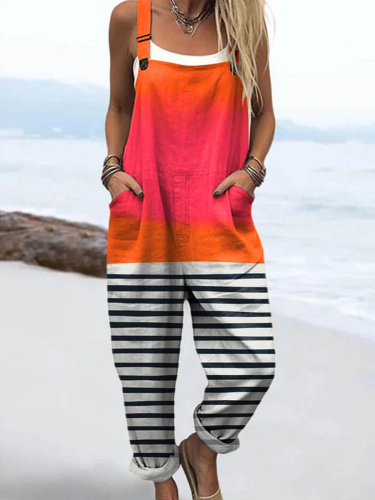 Amelia - Women's Abstract Pattern Art Print Jumpsuit
