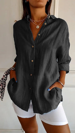 Lara - Elegant Solid Color Commuter Blouse