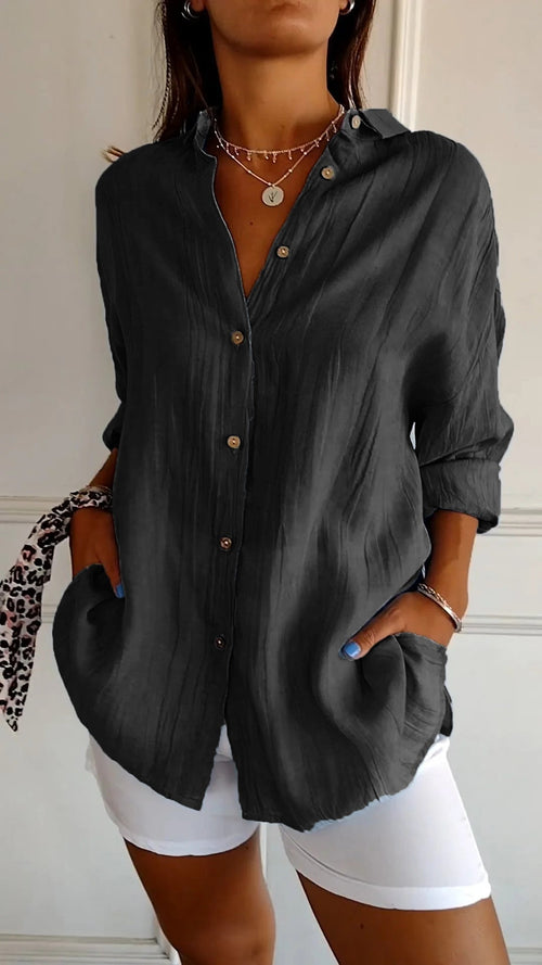 Lara - Elegant Solid Color Commuter Blouse