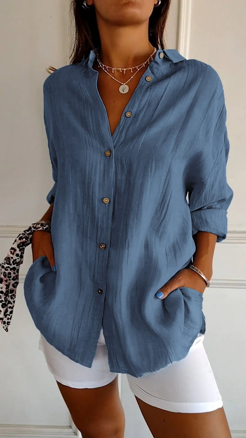 Lara - Elegant Solid Color Commuter Blouse