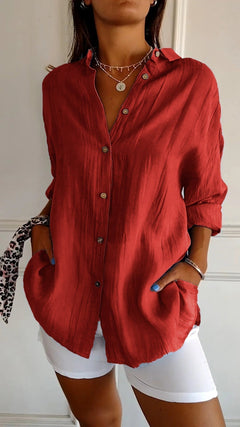 Lara - Elegant Solid Color Commuter Blouse