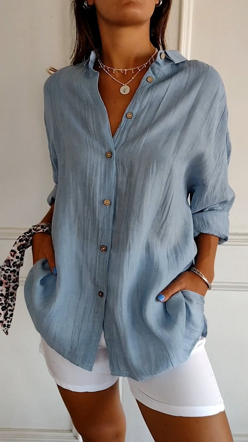 Lara - Elegant Solid Color Commuter Blouse