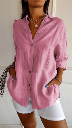 Lara - Elegant Solid Color Commuter Blouse