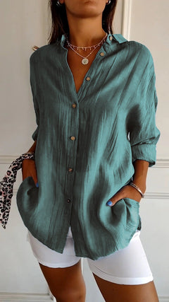 Lara - Elegant Solid Color Commuter Blouse
