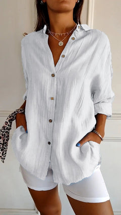 Lara - Elegant Solid Color Commuter Blouse