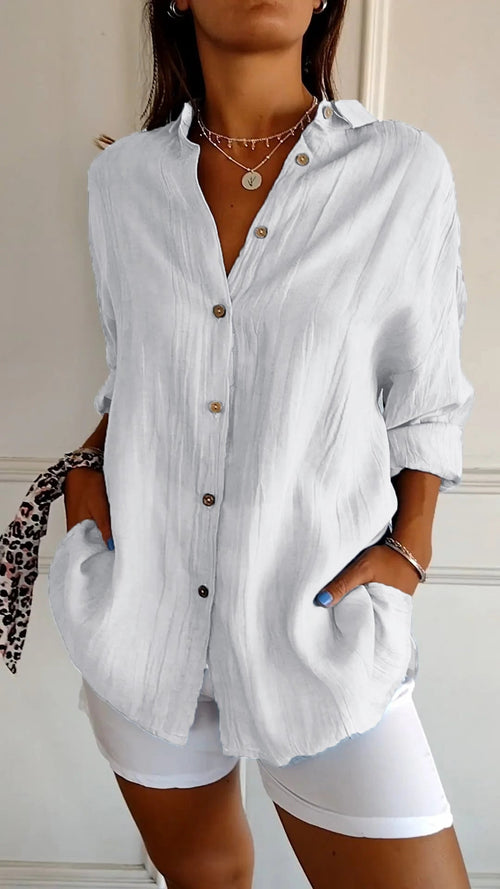 Lara - Elegant Solid Color Commuter Blouse
