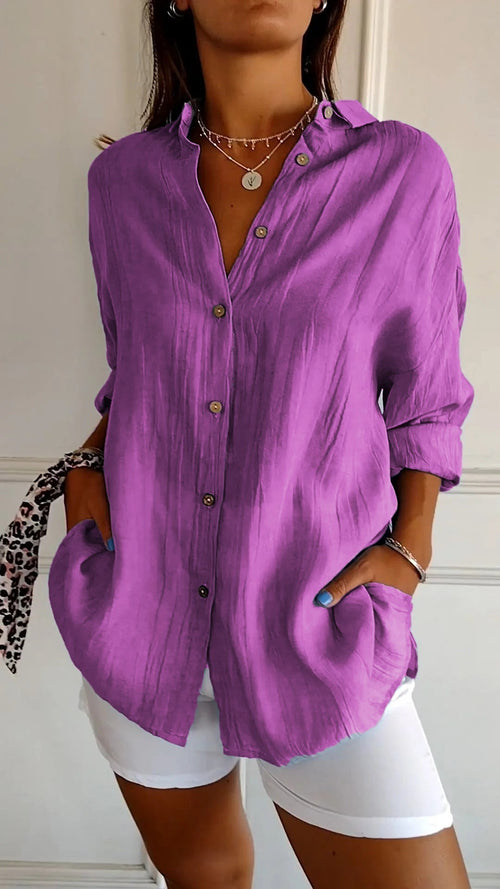 Lara - Elegant Solid Color Commuter Blouse